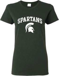 NCAA Primary Logo, Team Color Womens T Shirt, College, University 3X-Large Msu Spartans Forest
