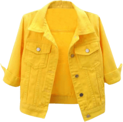 FEESHOW Womens Denim Vest Jacket Casual Lapel Button Down Ripped Casual Jacket Jeans 4X-Large Yellow
