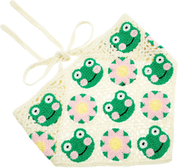 OSOPLAY Handmade Crochet Triangle Bandana with Cute Animal Patterns Elegant Adorable Kerchief (FrogFlower) at Amazon Women’s Clothing store