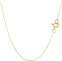 10K SOLID Yellow or White or Rose/Pink Gold 0.45mm Shiny Classic Box Necklace Chain for Pendant and Charms with Spring Ring Clasp Womens Jewelry (16", 18" or 20 inch) : Clothing, Shoes & Jewelry