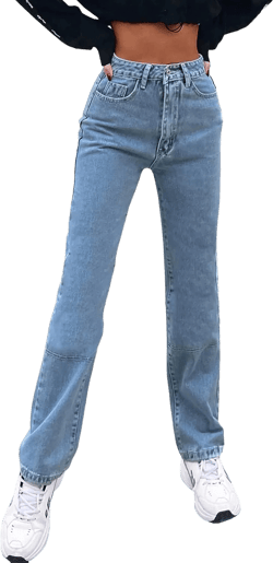 Women's Regular Relaxed Fit Straight Leg High Waisted Trendy Vintage Boyfriend Juniors Mom Jeans X-Small Blue