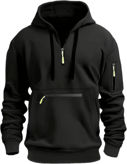 Light Tactical Jacket With Hood Men's Quarter Zip Pullover Long Sleeve Workout Vintage Jacket Winter Sweater Coats