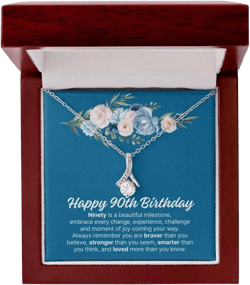 KKumustaDesigns - Birthday Gifts For Her - Choose From 13th Birthday To 100th Birthday - This Women Necklace Gift Is Available In Regular Or Special Jewelry Box - 100AAB Happy 90th Birthday - Special Box