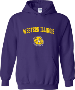 UGP Campus Apparel NCAA Officially licensed College - University Team Color Arch Logo Hoodie Medium Western Illinois Leathernecks Purple