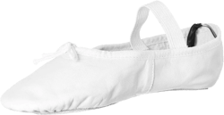 Leo Women's Ballet Russe Leather Full Sole Ballet Dance Shoe/Slipper 11 Little Kid White