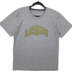 Nike 2000's Womens Grey USA Cotton Tee Shirt Size L