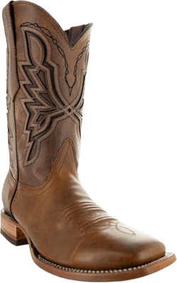 Soto Boots Men's Broad Square Toe Cowboy Boots, Genuine Leather Men's Cowboy Boots, Western Boots For Men H50028 8 Tan