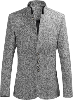 ZYXTIM Men's Chinese Tunic Suit Stand Collar Single-Breasted Majestic Gangster Jacket Slim Fit Hipster Suit Blazer 4X-Large 1#gray