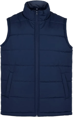 MADHERO Men's Puffer Vest Stand Collar Quilted Sleeveless Jacket Outerwear Navy Medium