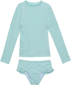 Gottex Kids Toddler and Little Girls Pineapple Print Two Piece Rash Guard Long Sleeve Swimsuit UV Sun Protection Bathing Suit: Clothing, Shoes & Jewelry