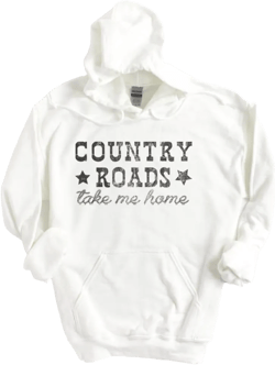 Women's Casual Print Hoodie - Heavy Blend Long Sleeve Pullover Front Graphic Hooded Top Casual Sweatshirts Small Country Roads_white