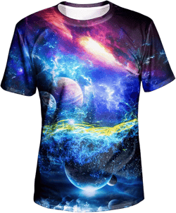 Asylvain Unisex 3D Graphic T-Shirt Colorful Design Short Sleeve Crewneck Digital Tee for Young