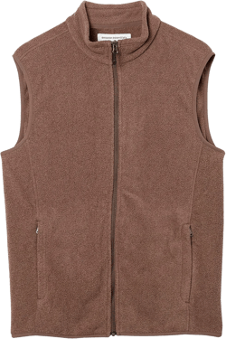 Amazon Essentials Men's Full-Zip Polar Fleece Vest (Available in Big & Tall) Recycled Polyester Brown Heather X-Small