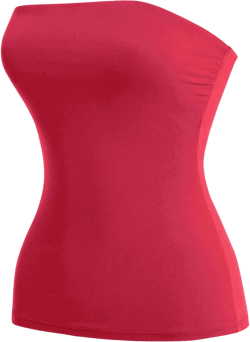 MixMatchy Women's Basic Casual Stretchy Long Bandeau Tube Top Strapless Undershirts X-Large Red