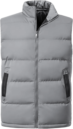 Men's Outerwear Vests Winter Warm Outdoor Padded Puffer Lightweight Vest Large 1/Grey