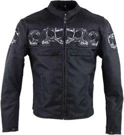 Men's Textile Jacket with Reflective Skulls 1535 MJ Tex SK