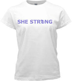SHE STRONG Short Sleeve T-Shirt White – Inspirational Graphic Tee