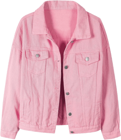 SANGTREE Women's Button Down Denim Jacket X-Small Pink