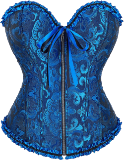 Corset Tops for Women Plus Size Bustier Tops Sexy Overbust Corsets Boned Lace Up Tube Tops Vintage Renaissance Tops XX-Large A2-blue