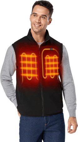 ORORO Men's Heated Vest with Battery, Lightweight Heating Fleece Vest (Charger Not Included) XX-Large Black
