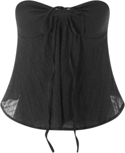 Women Y2k Tube Top Strapless Sexy Backless Vintage Fairy Grunge Tops Crop Going Out Bandeau A1 Black Medium