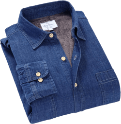 Flygo Men's Casual Long Sleeve Sherpa Lined Button Down Denim Shirt Jacket X-Small Dark Blue