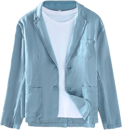 Men's Casual Linen Blazer Lightweight Jacket Long-Sleeve Sport Coat Suit for Daily Life X-Large Light Blue