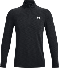 Under Armour Men's UA Seamless 1/2 Zip Long Sleeve Top Shirt (Medium, Black/White-001)