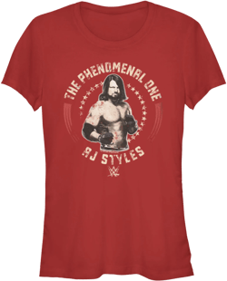 Junior's WWE AJ Styles The Phenomenal One  Graphic Tee Red Large