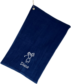 Personalized Women's Golf Bag Towel with Embroidered Name (Navy - Embroidered Name Woman)