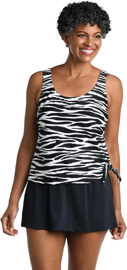 Maxine of Hollywood Women's Scoop Neck Faux Tankini Swim Dress One Piece Swimsuit at Amazon Women’s Clothing store