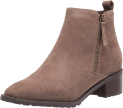 Blondo Women's Samara Ankle Boot 7.5 Wide Dark Taupe Suede