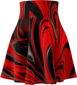 Women's Raging Red Swirl Skater Skirt