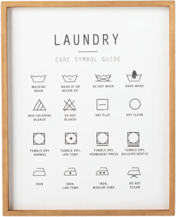 16&#34;x20&#34; Laundry Care Infographic Framed Sign - Hearth &#38; Hand&#8482; with Magnolia: Vertical Lithograph, Pine Frame