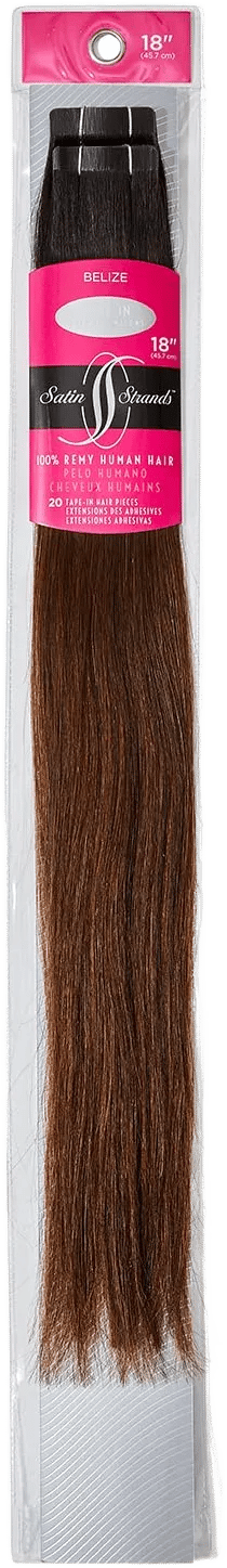 Dark Brown Tape In 18 Inch Human Hair Extensions, Belize, 20 Pieces/45g Each, Pretaped, Safely Adhere to Most Hair Types, Easy Application Belize: Dark Brown