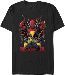 Men's Marvel: Deadpool & Wolverine Classic Poses T-Shirt - Black - Medium