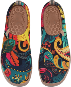 Onehorse Women's Casual Travel Shoes Paisley Painted Breathable Sock Slip-Ons Loafers Knit Tennis Sneakers 11.5 Paisley Pattern_19