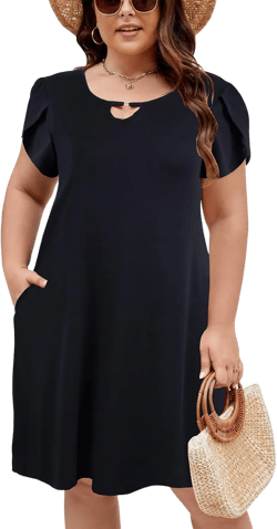 Halife Women's Plus Size Summer Dresses with Pockets Floral Beach Boho Tunic Dresses Flowy Sundresses