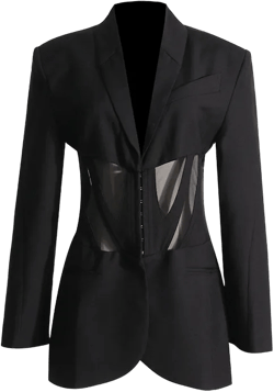 Frankie Shop Hourglass Blazer Fall See-through Suit Jacket for Women