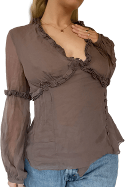 Silk Ruffle Blouse
