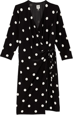 Anne Klein womens Printed Ity Classic Wrap Dress 1X Anthracite/Amethyst