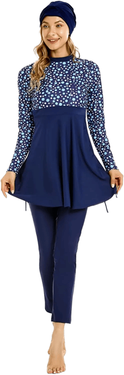 Modest Swimsuit Long Sleeves Full Coverage Swimsuit Muslim Swimwear Islamic Burkini Swim Suit 4X-Large J5