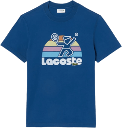 Lacoste Men's Short Sleeve Regular Fit Tee Shirt W/Graphic on Front Medium Globe