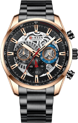 FANMIS Mens Luxury Watches Business Chronograph Dress Waterproof Stainless Steel Analog Quartz Wrist Watch