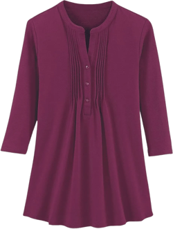 SAGEFINDS Everyday Pintuck Knit Tunic Large-X-Large Berry