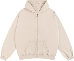 Mens Zip Up Hoodie Women Full Zip Hoodies Vintage Acid Wash Oversized Sweatshirts Hooded Sweatshirt Streetwear Beige X-Large