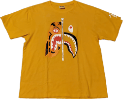 Bape Yellow Tiger Shark Split Shirt