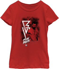 Girl's WWE Finn Balor Portrait  Graphic Tee Red X Large
