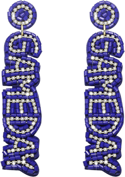 Beaded Letter GAME DAY Drop Dangle Earrings for Women Sports Statement Earrings - Game Day Jewelry Gifts