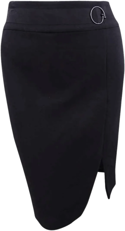 Nine West Women's Plus Size Belted-Detail Pencil Skirt (24W, Black)